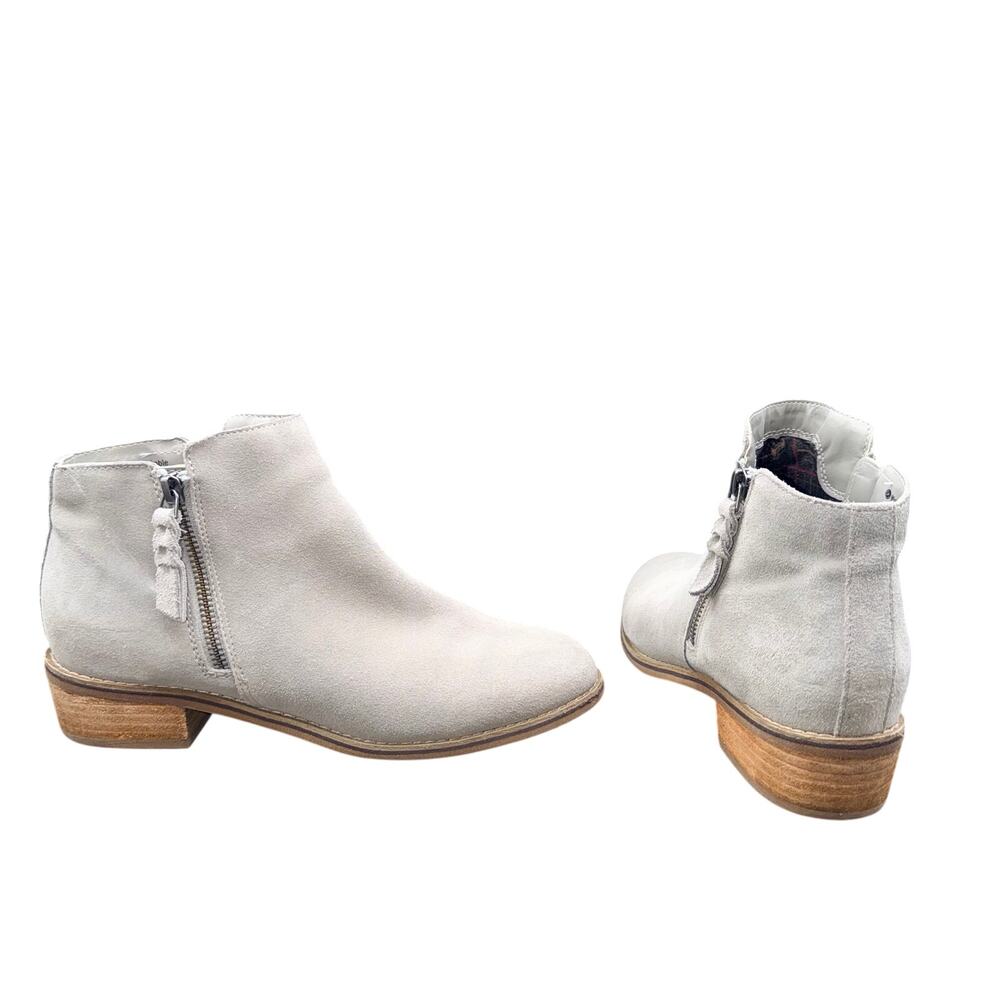 Blondo Waterproof Suede Ankle Boots Gray Tassel Zip Women’s Size 9M